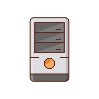 Şeffaf bir arkaplan üzerinde PC vektör illüstrasyonu. Konsept ve grafik tasarım için vektör çizgisi düz simgesi. 