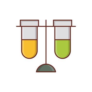 Saydam bir arkaplan üzerinde laboratuvar vektör çizimi. Konsept ve grafik tasarım için vektör çizgisi düz simgesi.