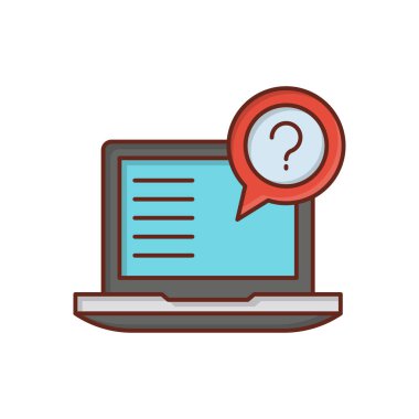 Şeffaf bir arkaplan üzerinde faq chat vektör çizimi. Konsept ve grafik tasarım için vektör çizgisi düz simgesi.