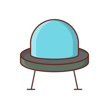 Saydam bir arkaplan üzerinde uzay gemisi vektör çizimi. Konsept ve grafik tasarım için vektör çizgisi düz simgesi. 