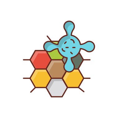 Şeffaf bir arkaplanda enfeksiyon vektör çizimi. Konsept ve grafik tasarım için vektör çizgisi düz simgesi. 