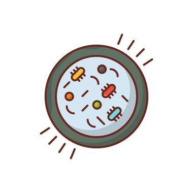 Şeffaf bir arkaplanda mikrop vektör çizimi. Konsept ve grafik tasarım için vektör çizgisi düz simgesi. 