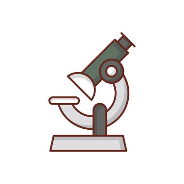 Şeffaf bir arkaplanda mikroskop vektör çizimi. Konsept ve grafik tasarım için vektör çizgisi düz simgesi. 