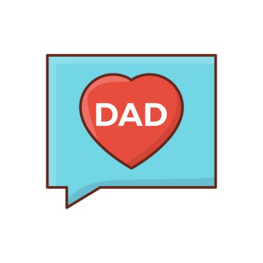 Şeffaf bir arkaplan üzerinde Babalar Günü vektör çizimi. Konsept ve grafik tasarım için vektör çizgisi düz simgesi.. 