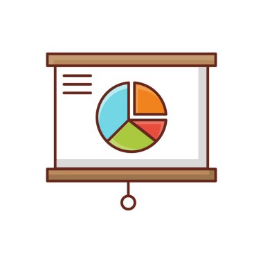 Şeffaf bir arkaplan üzerinde sunum vektör illüstrasyonu. Konsept ve grafik tasarımı için birinci sınıf kalite semboller.. 
