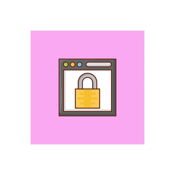 Webpage Lock Vector Illustration Auf Transparentem Hintergrund Premium Qualität Symbols — Stockvektor