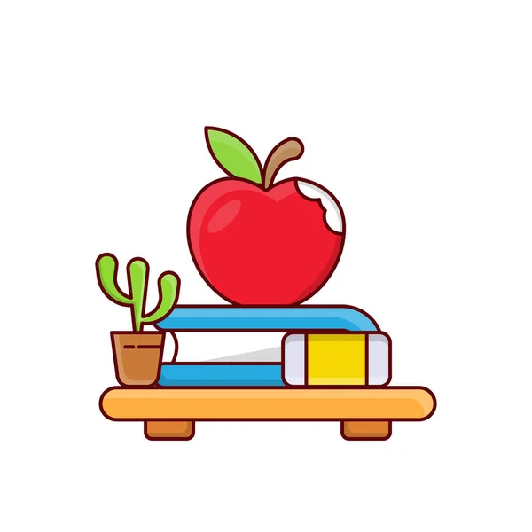 Apple Book Vector Illustration Transparent Background Premium Quality Symbols Vector — Διανυσματικό Αρχείο