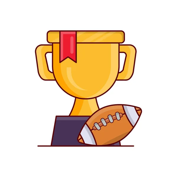 rugby trophy vector illustration on a transparent background.Premium quality symbols.vector line flat icon for concept and graphic design.