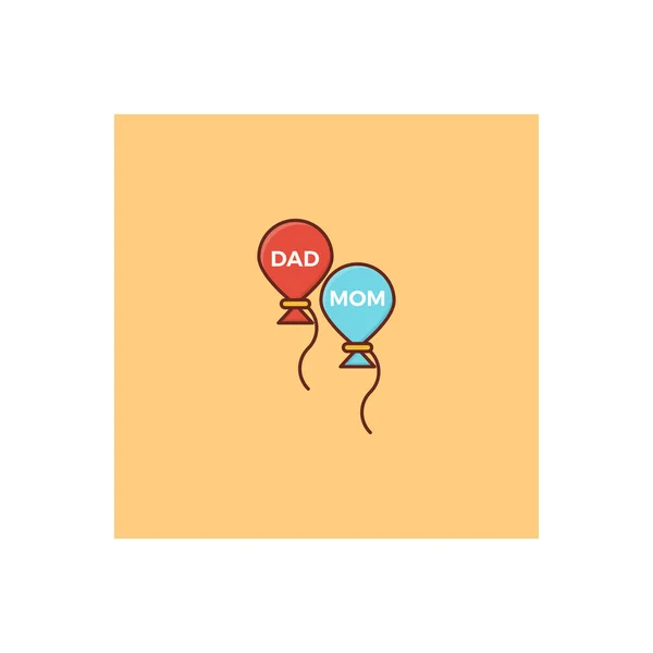 Balloons Vector Illustration Transparent Background Premium Quality Symbols Vector Line — Stok Vektör