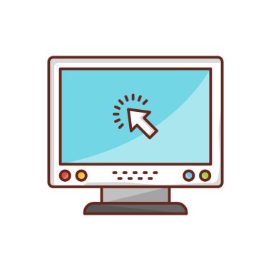 Şeffaf bir arkaplan üzerinde vektör illüstrasyonuna tıklayın. Konsept ve grafik tasarım için birinci sınıf kalite semboller. vektör çizgisi düz simgesi. 