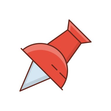 Şeffaf bir arkaplan üzerinde kağıt pin vektör illüstrasyonu. Konsept ve grafik tasarım için vektör çizgisi düz simgesi. 