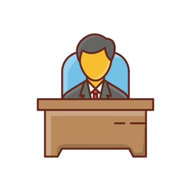 Saydam bir arkaplan üzerinde ofis vektör çizimi. Konsept ve grafik tasarımı için birinci sınıf kalite semboller.. 