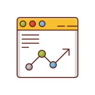 Saydam bir arkaplan üzerinde web sayfası vektör çizimi. Konsept ve grafik tasarım için birinci sınıf kalite semboller.. 