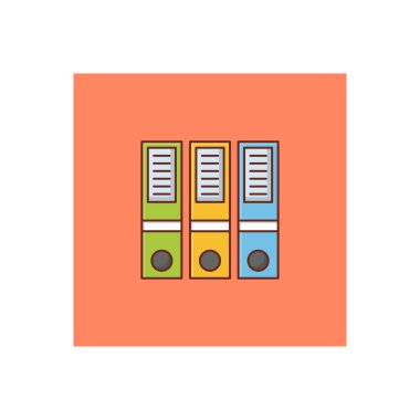 Saydam bir arkaplan üzerinde ofis dosyası vektör illüstrasyonu. Konsept ve grafik tasarımı için birinci sınıf kalite semboller.. 