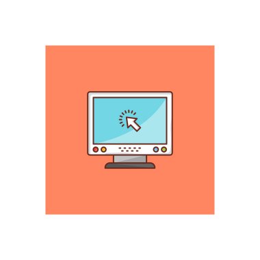 Şeffaf bir arkaplan üzerinde vektör illüstrasyonuna tıklayın. Konsept ve grafik tasarım için birinci sınıf kalite semboller. vektör çizgisi düz simgesi. 