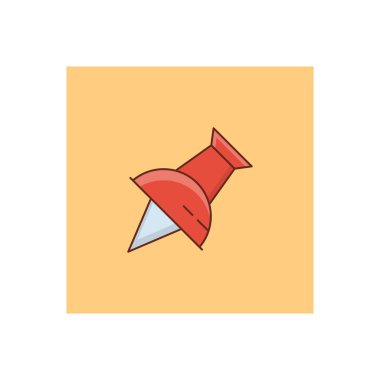 Şeffaf bir arkaplan üzerinde kağıt pin vektör illüstrasyonu. Konsept ve grafik tasarım için vektör çizgisi düz simgesi. 