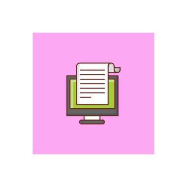 Şeffaf bir arkaplan üzerinde belge vektör illüstrasyonu. Konsept ve grafik tasarımı için birinci sınıf kalite semboller.. 