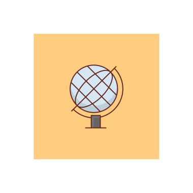 Şeffaf bir arkaplan üzerinde küresel vektör çizimi. Konsept ve grafik tasarım için vektör çizgisi düz simgesi. 