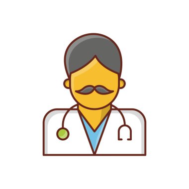 Şeffaf bir arkaplan üzerinde doktor vektör çizimi. Konsept ve grafik tasarım için birinci sınıf kalite semboller.. 