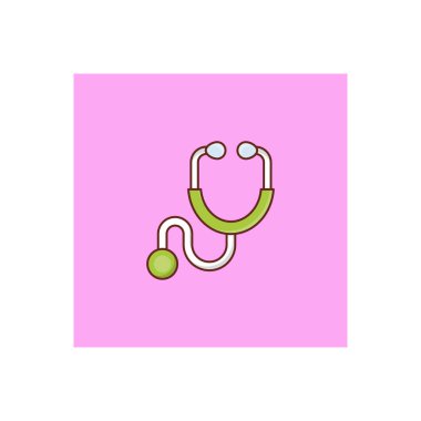 Şeffaf bir arkaplanda steteskop vektör çizimi. Konsept ve grafik tasarım için vektör çizgisi düz simgesi.