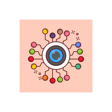 Şeffaf bir arkaplan üzerinde göz ağı çizimi. Konsept ve grafik tasarım için vektör çizgisi düz simgesi.