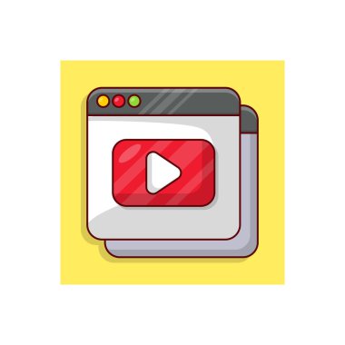 Saydam bir arkaplanda youtube vektör çizimi. Konsept ve grafik tasarım için vektör çizgisi düz simgesi.