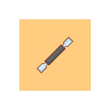 Saydam bir arkaplan üzerinde manikür ekipmanı vektör çizimi. Konsept ve grafik tasarım için vektör çizgisi düz simgesi.