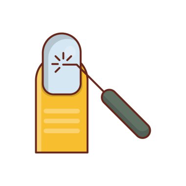 Saydam bir arkaplan üzerinde tırnak tasarım vektör çizimi. Konsept ve grafik tasarım için vektör çizgisi düz simgesi.