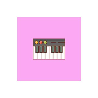 Şeffaf bir arkaplan üzerinde piyano vektör illüstrasyonu. Konsept ve grafik tasarımı için birinci sınıf kalite semboller.. 