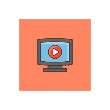 Saydam bir arkaplan üzerinde video vektör illüstrasyonu. Konsept ve grafik tasarım için birinci sınıf kalite semboller.. 