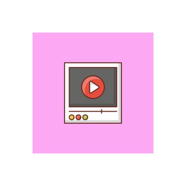 Saydam bir arkaplan üzerinde video vektör illüstrasyonu. Konsept ve grafik tasarım için birinci sınıf kalite semboller..