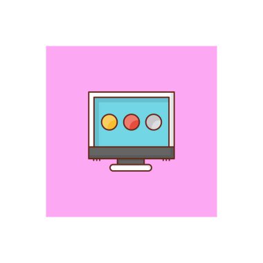 Şeffaf bir arkaplan üzerinde lcd vektör çizimi. Konsept ve grafik tasarım için vektör çizgisi düz simgesi. 