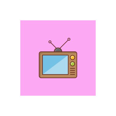 Şeffaf bir arkaplan üzerinde televizyon vektör illüstrasyonu. Konsept ve grafik tasarımı için birinci sınıf kalite semboller.. 