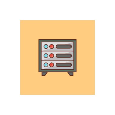 Şeffaf bir arkaplan üzerinde sunucu vektör çizimi. Konsept ve grafik tasarımı için birinci sınıf kalite semboller.. 