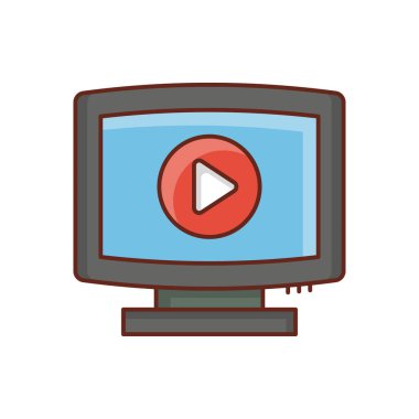 Saydam bir arkaplan üzerinde video vektör illüstrasyonu. Konsept ve grafik tasarım için birinci sınıf kalite semboller.. 