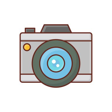 Şeffaf bir arkaplan üzerinde kamera vektör çizimi. Konsept ve grafik tasarım için birinci sınıf kalite semboller.. 