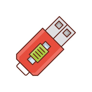 Saydam bir arkaplan üzerinde usb vektör illüstrasyonu. Konsept ve grafik tasarım için vektör çizgisi düz simgesi. 