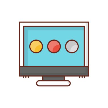 Şeffaf bir arkaplan üzerinde lcd vektör çizimi. Konsept ve grafik tasarım için vektör çizgisi düz simgesi. 