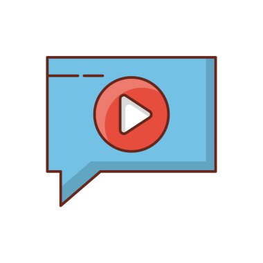 Saydam bir arkaplan üzerinde video vektör illüstrasyonu. Konsept ve grafik tasarım için birinci sınıf kalite semboller..