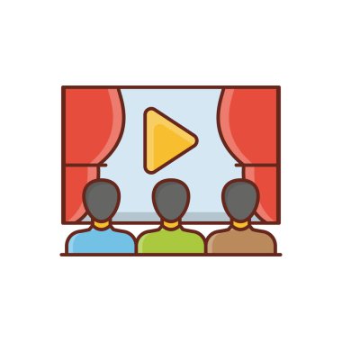 Saydam bir arkaplan üzerinde sinema vektör çizimi. Konsept ve grafik tasarım için birinci sınıf kalite semboller..