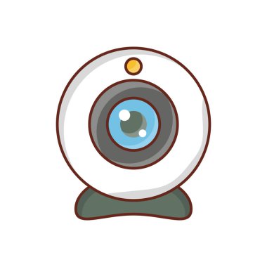 Saydam bir arkaplan üzerinde web cam vektör illüstrasyonu. Konsept ve grafik tasarım için vektör çizgisi düz simgesi. 