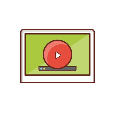 Saydam bir arkaplan üzerinde video vektör illüstrasyonu. Konsept ve grafik tasarım için birinci sınıf kalite semboller..