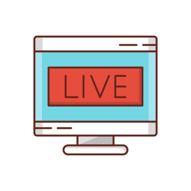 Şeffaf bir arkaplanda LIVE vektör çizimi. Konsept ve grafik tasarım için vektör çizgisi düz simgesi. 