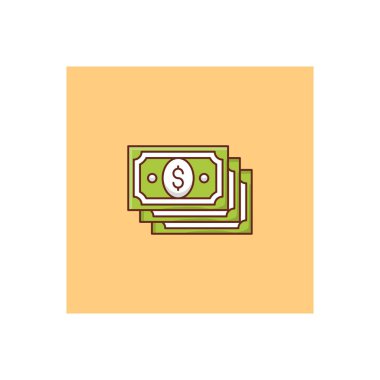 Saydam bir arkaplanda dolar vektör çizimi. Konsept ve grafik tasarım için vektör çizgisi düz simgesi..