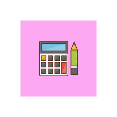 Şeffaf bir arkaplan üzerinde hesap makinesi vektör çizimi. Konsept ve grafik tasarımı için birinci sınıf kalite semboller.. 