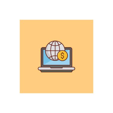 Şeffaf bir arkaplan üzerinde çevrimiçi ödeme vektör illüstrasyonu. Konsept ve grafik tasarım için vektör çizgisi düz simgesi.