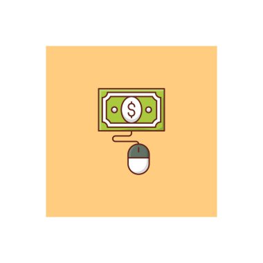 Şeffaf bir arkaplan üzerinde her tıklama vektör illüstrasyonuna öde. Konsept ve grafik tasarım için vektör çizgisi düz simgesi.