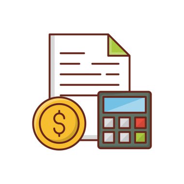 Şeffaf bir arkaplan üzerinde hesap vektör illüstrasyonu. Konsept ve grafik tasarım için vektör çizgisi düz simgesi.