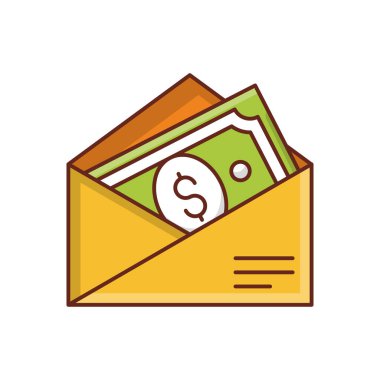 money  email Vector illustration on a transparent background.Premium quality symbols.vector line flat icon for concept and graphic design.