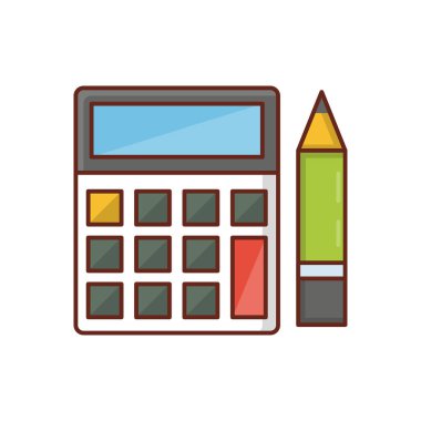 Şeffaf bir arkaplan üzerinde hesap makinesi vektör çizimi. Konsept ve grafik tasarımı için birinci sınıf kalite semboller..